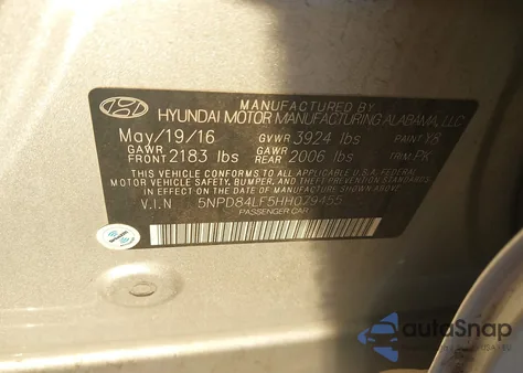 2017 Hyundai Elantra Limited из США, поврежденный, VIN 5NPD84LF5HH079455